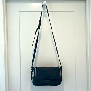 Aimee Kestenberg black leather adjustable crossbody.